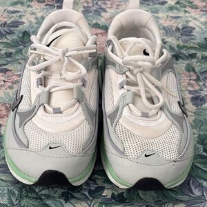 Nike women’s 
White & Light Gray Sneakers with Mint Accent